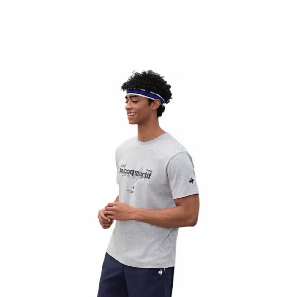 Le Coq Sportif French Rooster Gray Men’s Tennis Short Sleeve T-Shirt size XL